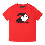 DSQUARED2 t-shirt girocollo tinta unita con logo Rosso per Neonato DQ2510 ROSSO DSQUARED2 
