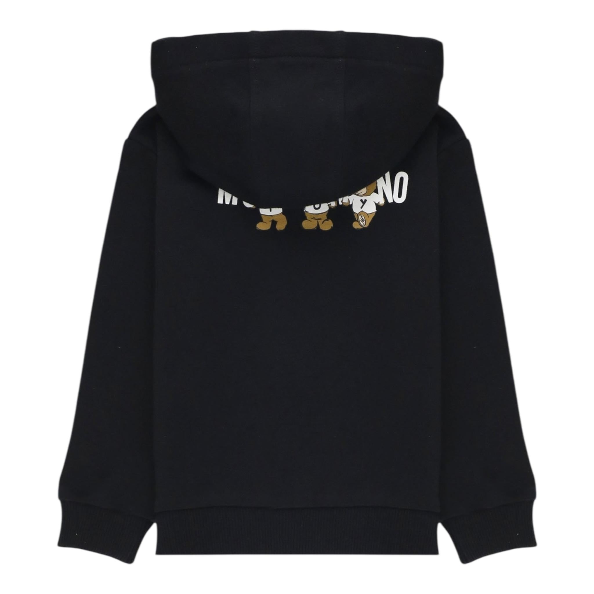 MOSCHINO felpa tinta unita con zip e cappuccio Nero per Neonato MUF05I NERO MOSCHINO 