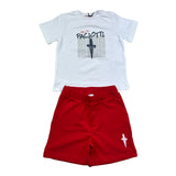Iceberg Completo 2 Pezzi T-Shirt-Bermuda per Neonato CCP5101N BIANCO/ROSSO ICEBERG 