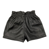 EMC short in ecopelle tinta unit con elastico in vita Nero per Bambina BZ7108 NERO EMC 