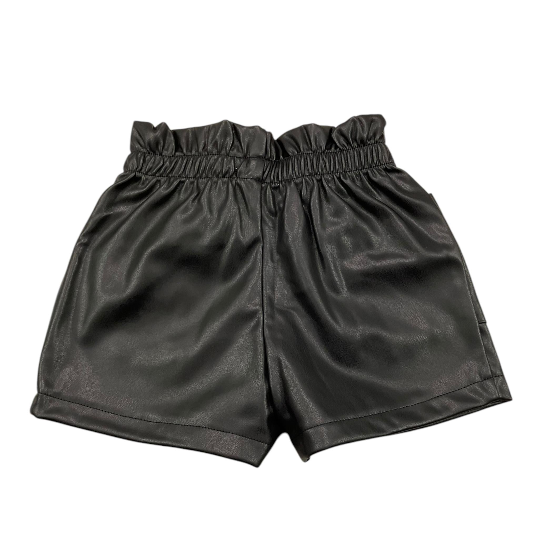 EMC short in ecopelle tinta unit con elastico in vita Nero per Bambina BZ7108 NERO EMC 
