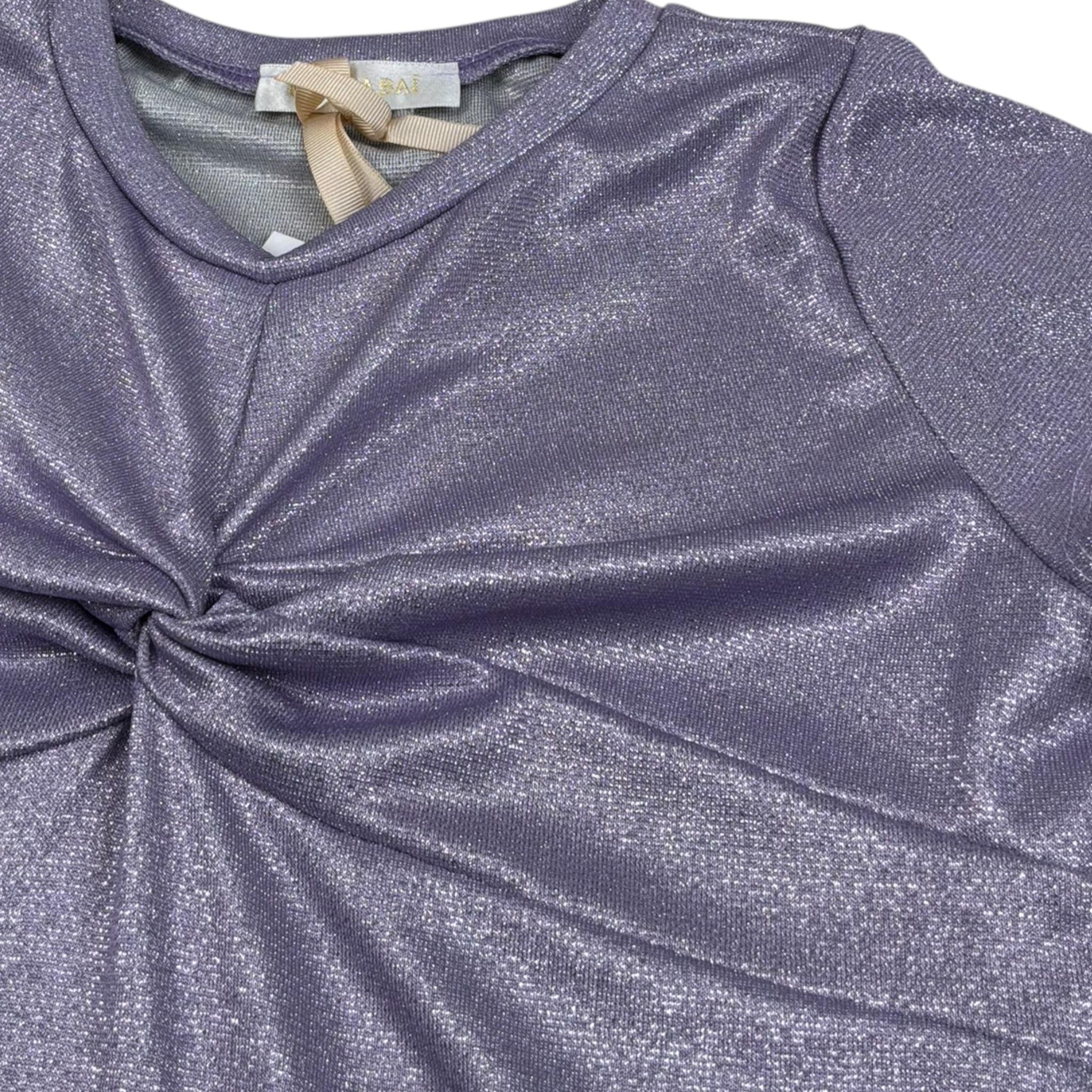 Meilisa Bai Abito Tinta Unita Mezza Manica per Bambina FL6472 VIOLA MEILISA BAI 