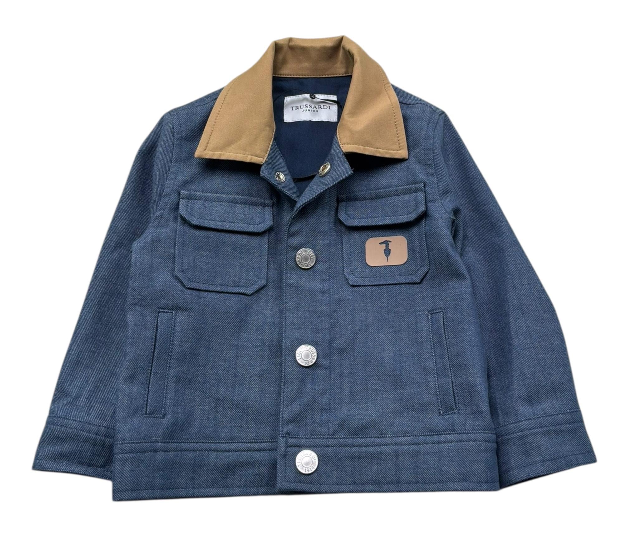 Trussardi Giacca Tinta Unita con Colletto In Contrasto per Neonato TIP26066GC BLU TRUSSARDI 