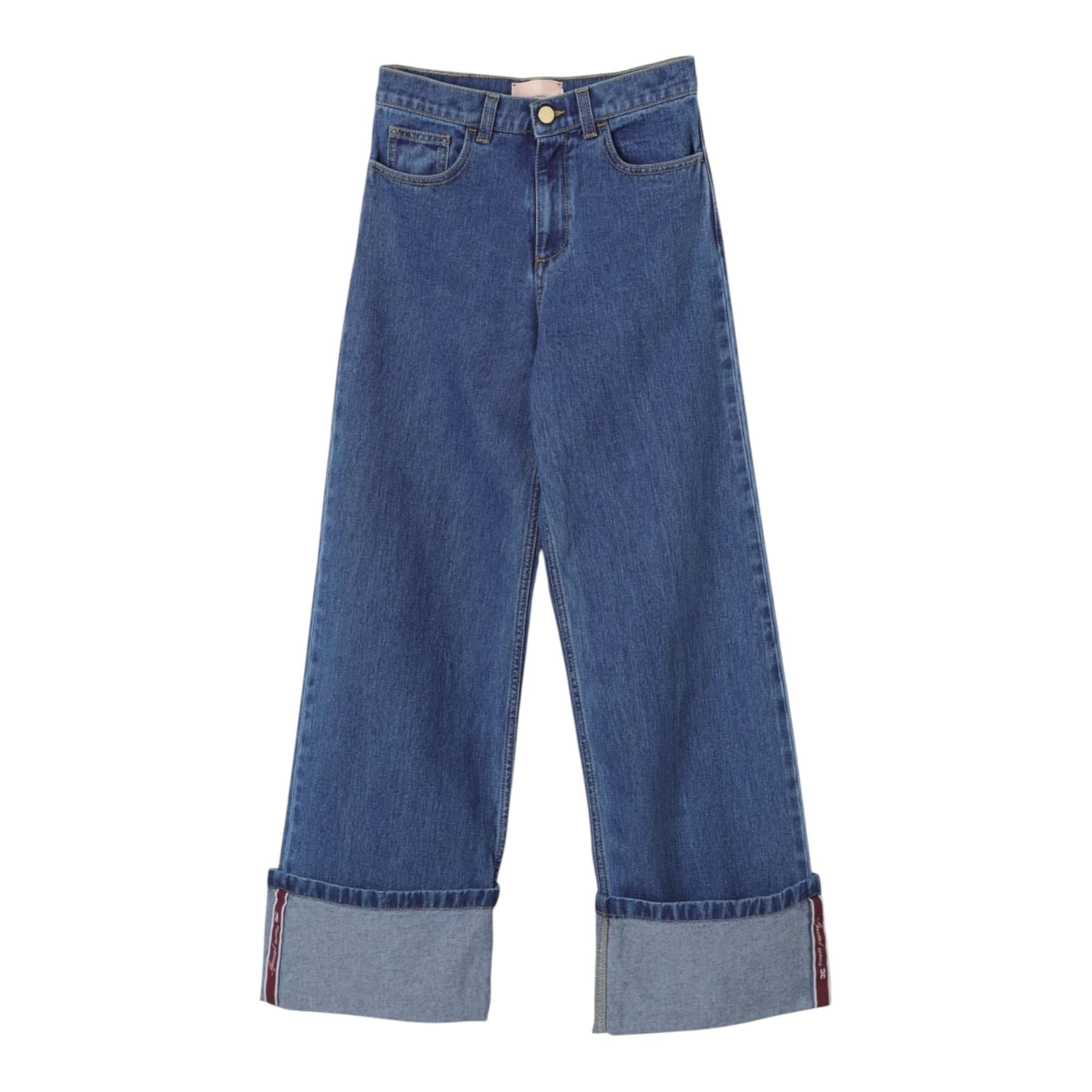 ELISABETTA FRANCHI jeans tinta unita modello a palazzo Blu per Bambina EFPA253XX BLU ELISABETTA FRANCHI 