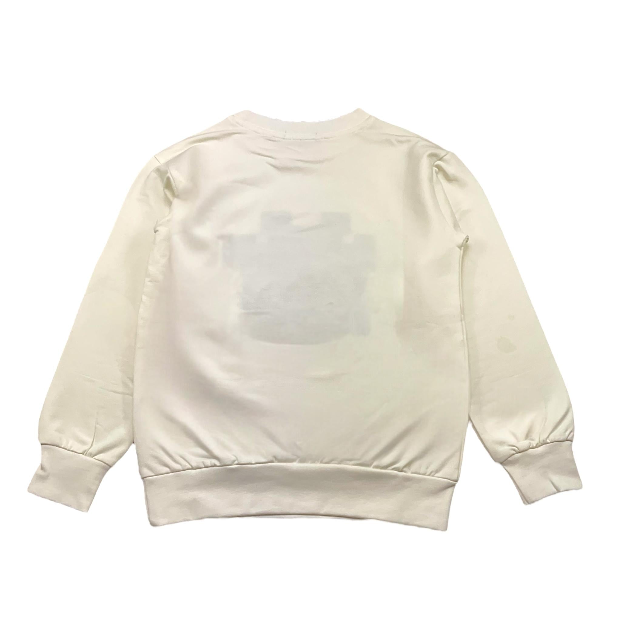 NEVER TOO felpa chiusa girocollo tinta unita con stampa in contrasto Bianco per Bambino NT2076RX BIANCO NEVER TOO 