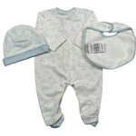 Trussardi Set 3 Pezzi Tutina-Cappello-Bvetta per Neonata TLP26003TUA BIANCO/AZZURRO TRUSSARDI 