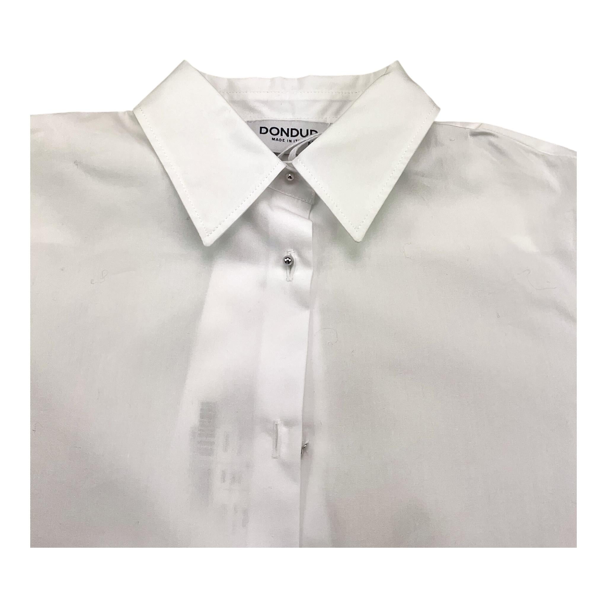 camicia tinta unita manica lunga DFCA028X BIANCO DONDUP 