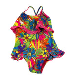 4Giveness Multicolor One Piece Swimsuit With Multicolor Flower Pattern For Baby Girl