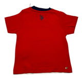 US Polo Assn Two-Tone Crew Neck Hand Print T-Shirt White/Red For Baby
