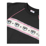 Chiara Ferragni Solid Color Crewneck Sweatshirt With Print Black For Girls