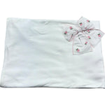 Le Bebe Coperta Tinta Unita con Fiocco per Neonata BG6219 BIANCO LE BEBE 