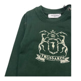 TRUSSARDI shirt girocollo tinta unita con stampa in contrasto Verde per Neonato TIA25140TS VERDE TRUSSARDI 