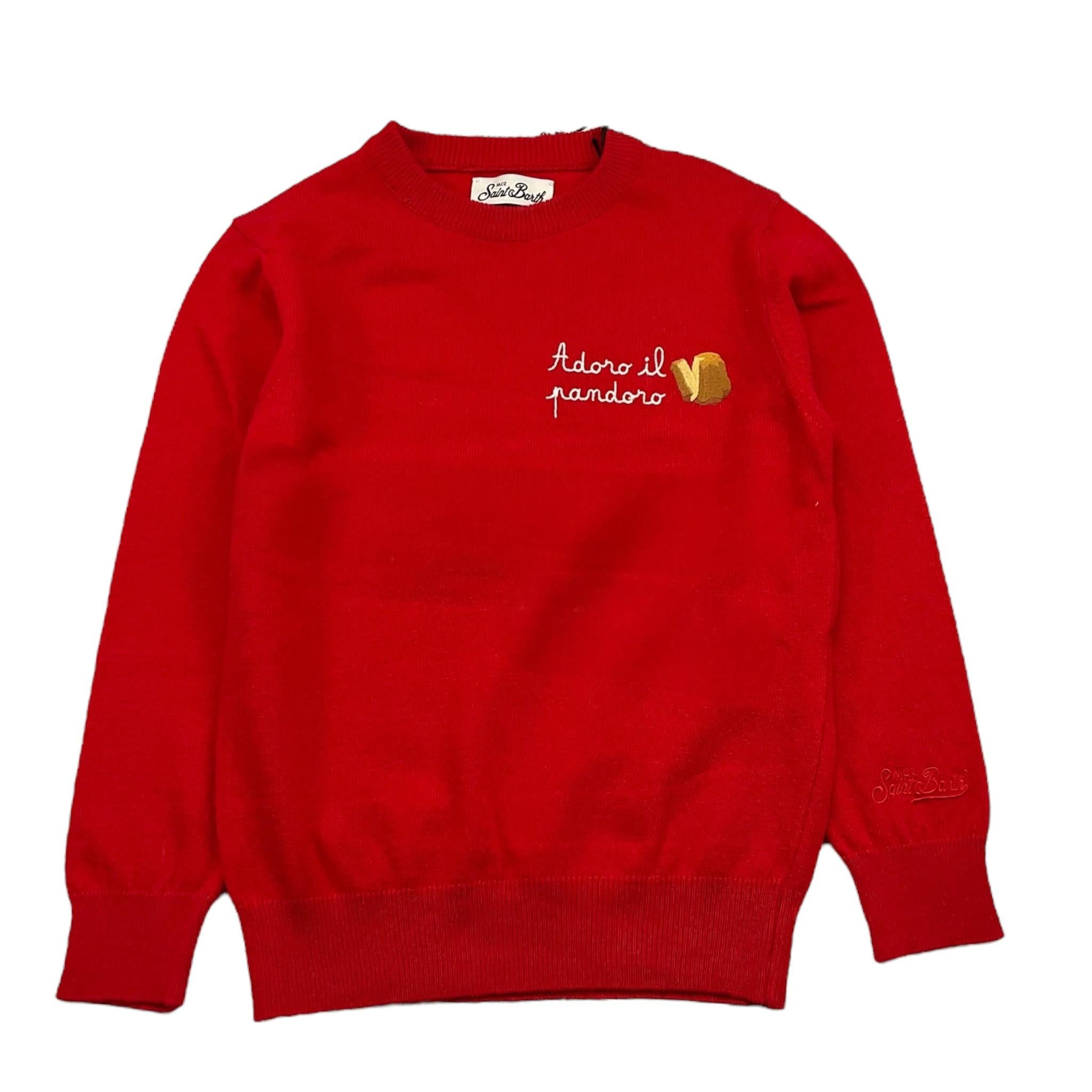 SAINT BARTH maglia  tinta unita con stampa Rosso per Bambino PRC0016 ROSSO SAINT BARTH 