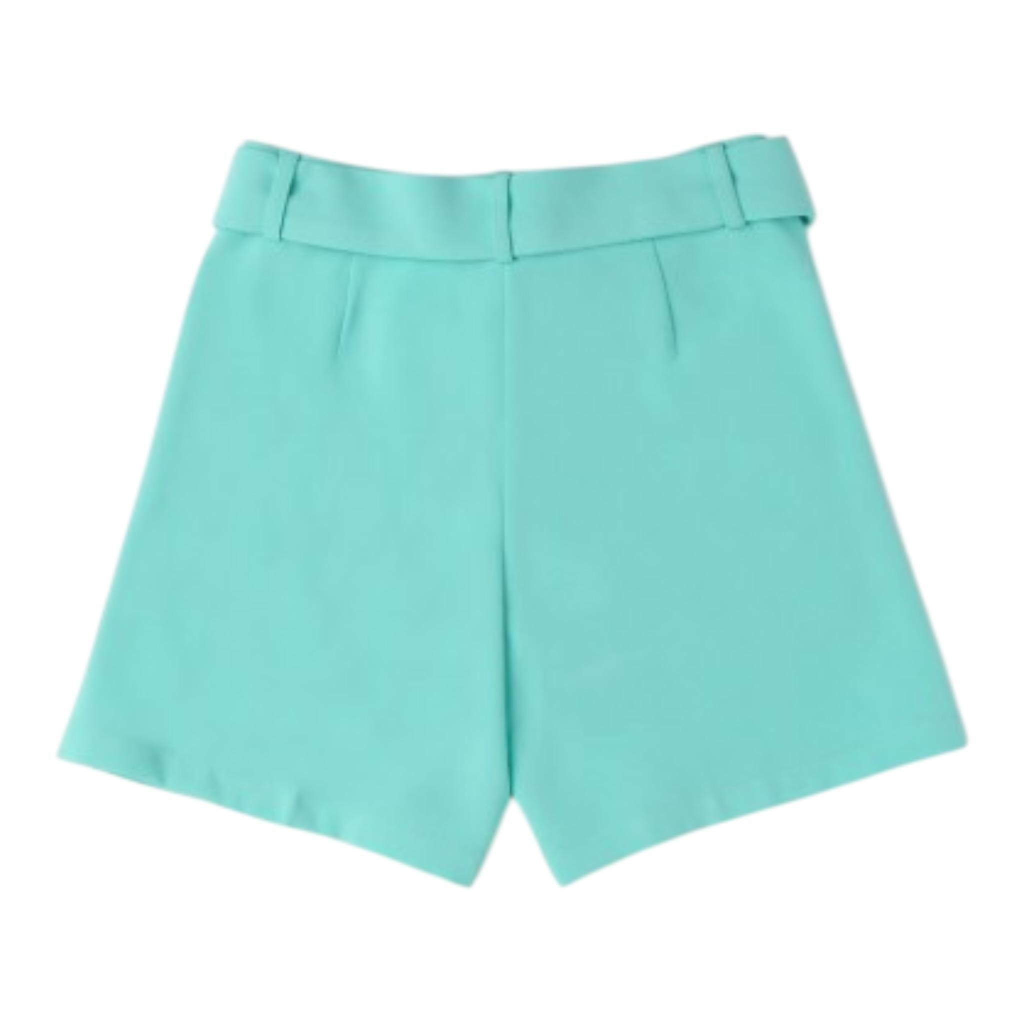 Sarabanda Short Tinta Unita con Cinturino per Bambina 0645800 VERDE ACQUA SARABANDA 