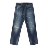Diesel Jeans Solid Color With Rips And Adjustable Waist Blue For Boys