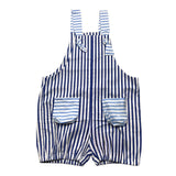 Ilfarobimbi Plain Dungarees With White Check Pattern For Baby Girl