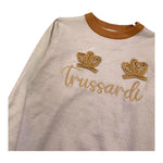 TRUSSARDI maglia girocollo tinta unita cn profili in contrasto Grigio per Bambina THA25121 GRIGIO TRUSSARDI 