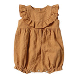 Zhoe &amp; Tobiah Solid Color Camel Baby Girl Sleeveless Romper