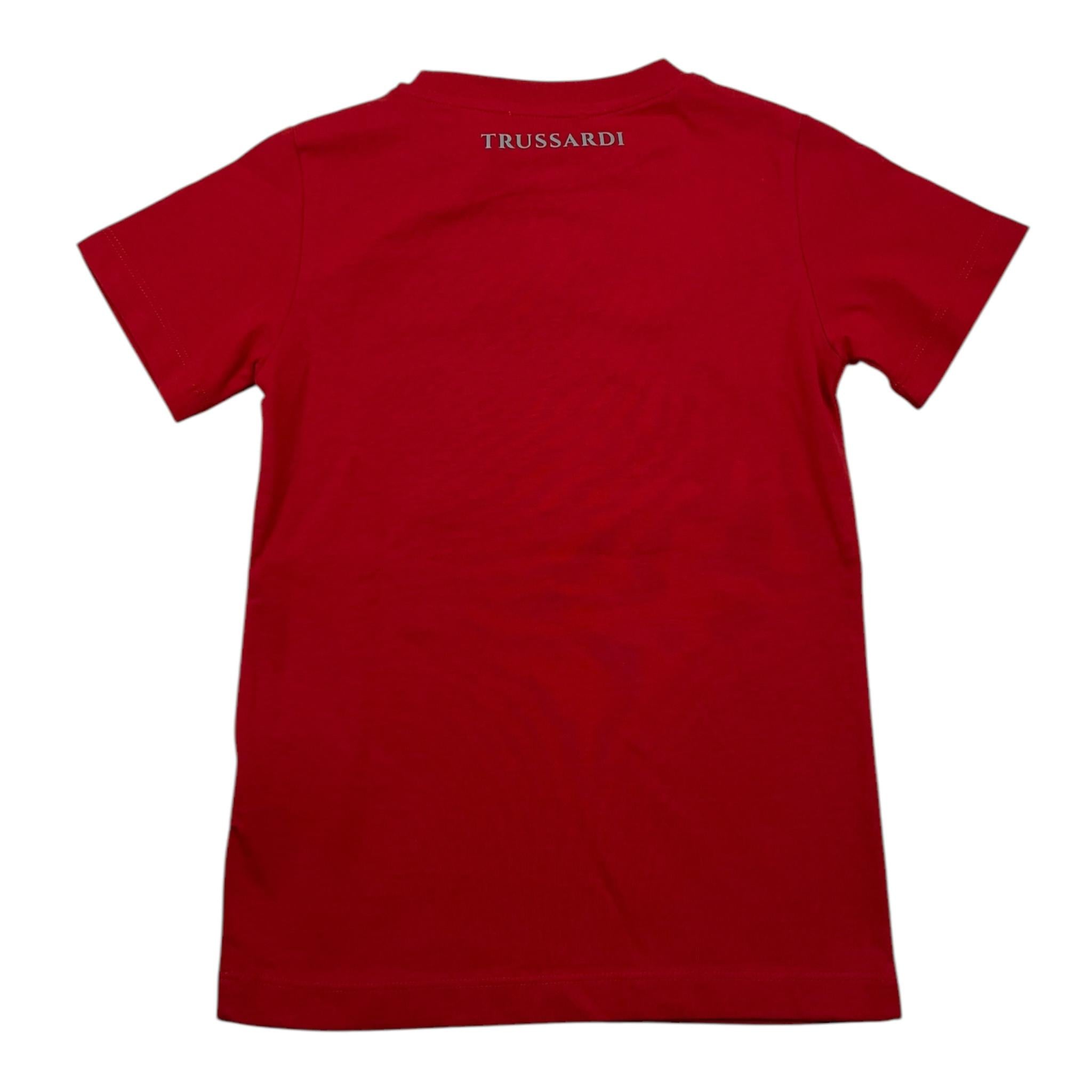 TRUSSARDI t-shirt girocollo tinta unita con stampa in contrasto Rosso per Bambino TBA25005TS ROSSO TRUSSARDI 