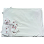 Le Bebe Coperta Tinta Unita con Fiocco per Neonata BG6219 BIANCO LE BEBE 