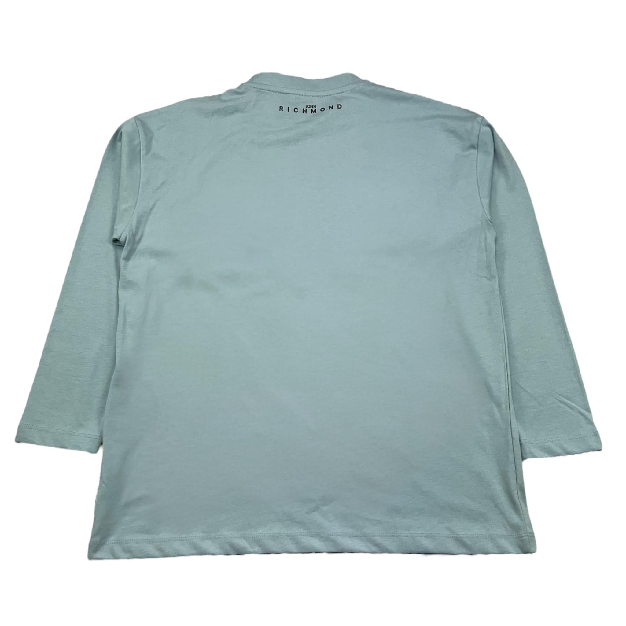 JOHN RICHMOND shirt girocollo tinta unita con stampa in contrasto Azzurro per Bambino RBA25156TS AZZURRO JOHN RICHMOND 