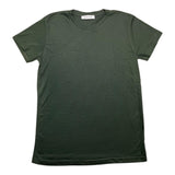 Brian Rush Solid Green Crew Neck T-Shirt For Boys