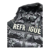 REFRIGUE giubbino tinta unita con cappuccio e stampa logo Nero per Bambino 2831O00019 NERO REFRIGUE 