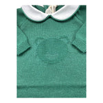 LITTLE BEAR tutina tinta unita con ricamo orso Verde per Neonato 9110 VERDE LITTLE BEAR 