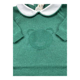 LITTLE BEAR tutina tinta unita con ricamo orso Verde per Neonato 9110 VERDE LITTLE BEAR 