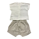 Chicco Complete T-Shirt-Bermuda Solid Color With Pattern And Print White For Newborn