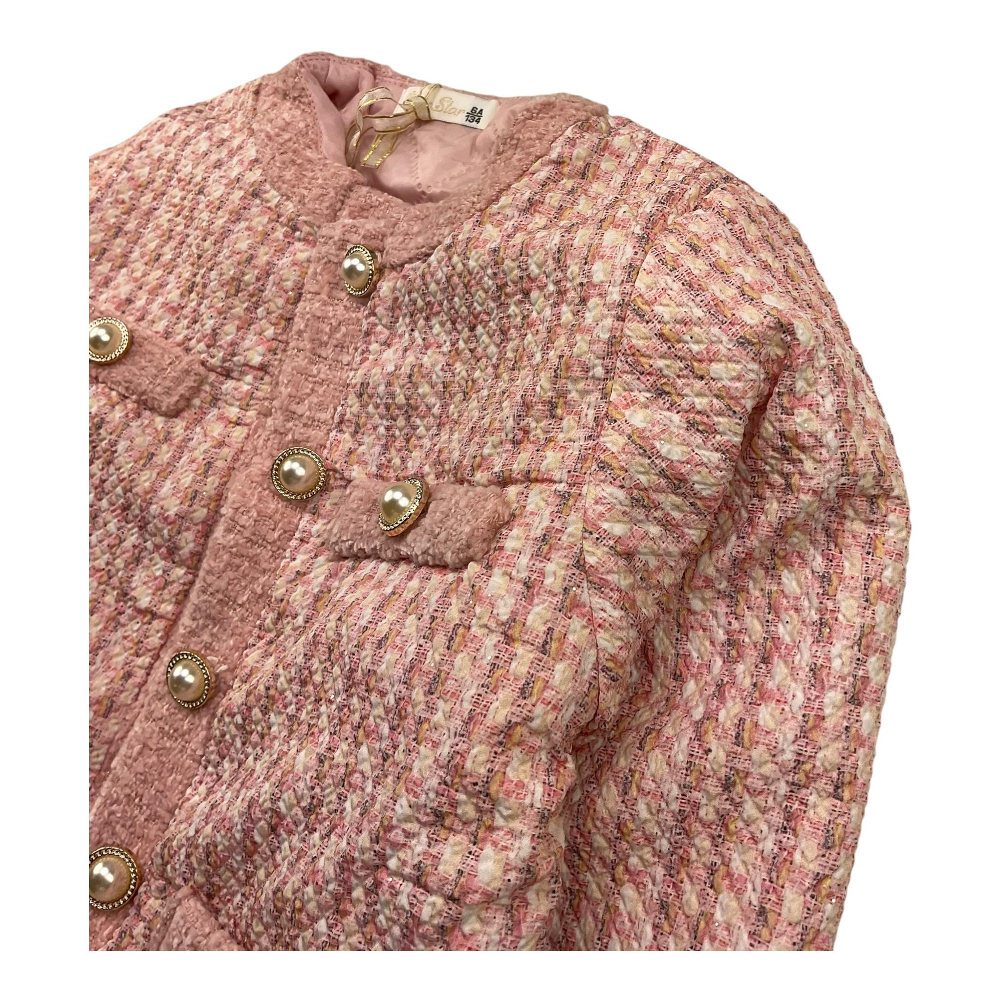 MONO STAR giacca tinta unita cn bottoni Rosa per Bambina 19009 ROSA MONO STAR 