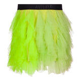 Aniye By Girl Solid Color Tulle Skirt With Elastic Waist Neon Yellow For Girls