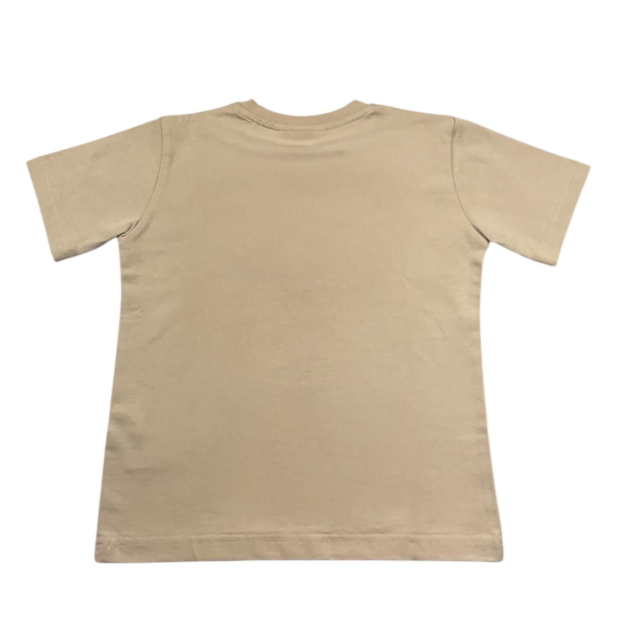 Yes London T-Shirt Girocollo Tinta Unita con Logo per Bambino JR2125 BEIGE YES LONDON 