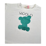 Vicolo T-Shirt Girocollo Tinta Unita con Stampa per Bambina 3146MY00142 BIANCO VICOLO 