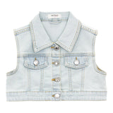 Vicolo Solid Color Denim Vest Light Blue for Girls