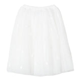 Simonetta Plain Skirt With Elastic Waist And White Tulle For Girls