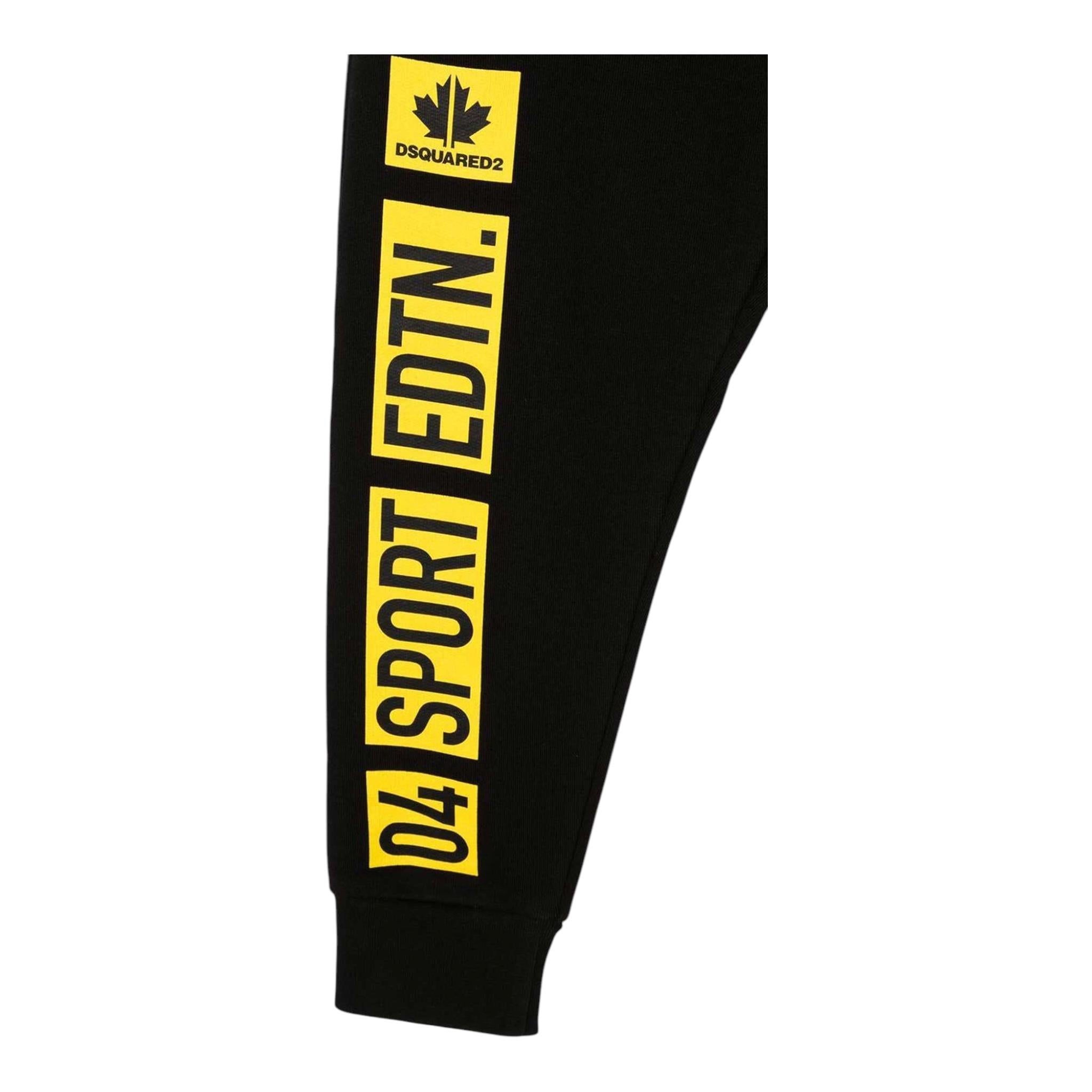 DSQUARED2 pantalone modello tuta tinta unita con stampa Nero per Bambino DQ0293 NERO DSQUARED2 