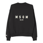 MSGM felpa chiusa girocollo tinta unita con logo Nero per Bambino F4MSJUSW174 NERO MSGM 
