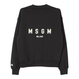MSGM felpa chiusa girocollo tinta unita con logo Nero per Bambino F4MSJUSW174 NERO MSGM 
