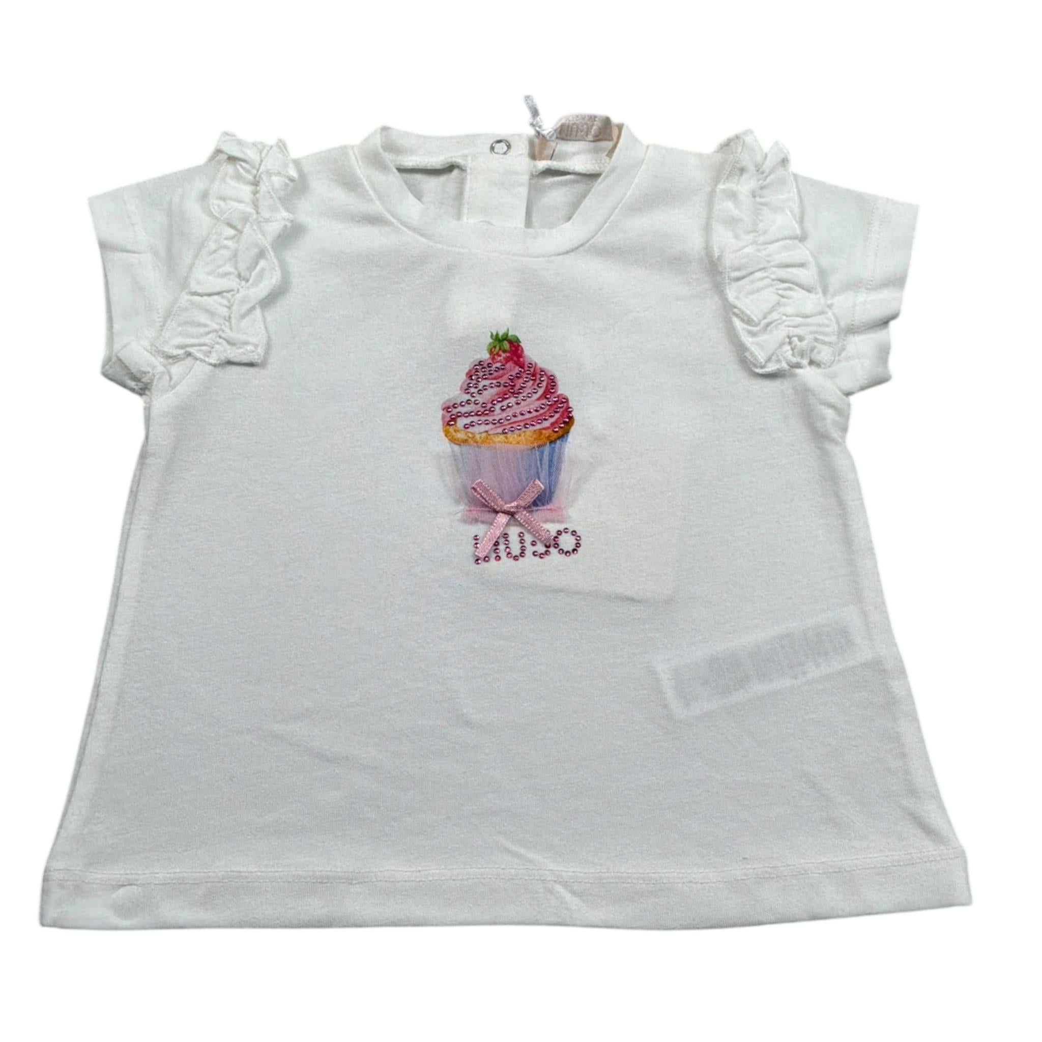 Liu Jo T-Shirt Girocollo tinta unita con Stampa Bianco per Neonata HA4078 BIANCO LIU JO 