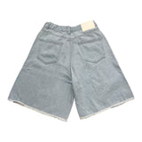 Maison Margiela Ripped Denim Shorts Solid Color Light Blue For Girls
