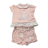 Chicco Complete 2 Piece T-Shirt-Panties Solid Color Pink For Newborn