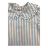 Little Bear Shirt Half Sleeve Striped Pattern White/Blue For Baby Girl