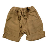Daniele Alessandrini Solid Color Bermuda Shorts With Elastic Waist Brown For Newborn