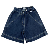 The Owl Denim Shorts Solid Color With Adjustable Waist Blue For Girls