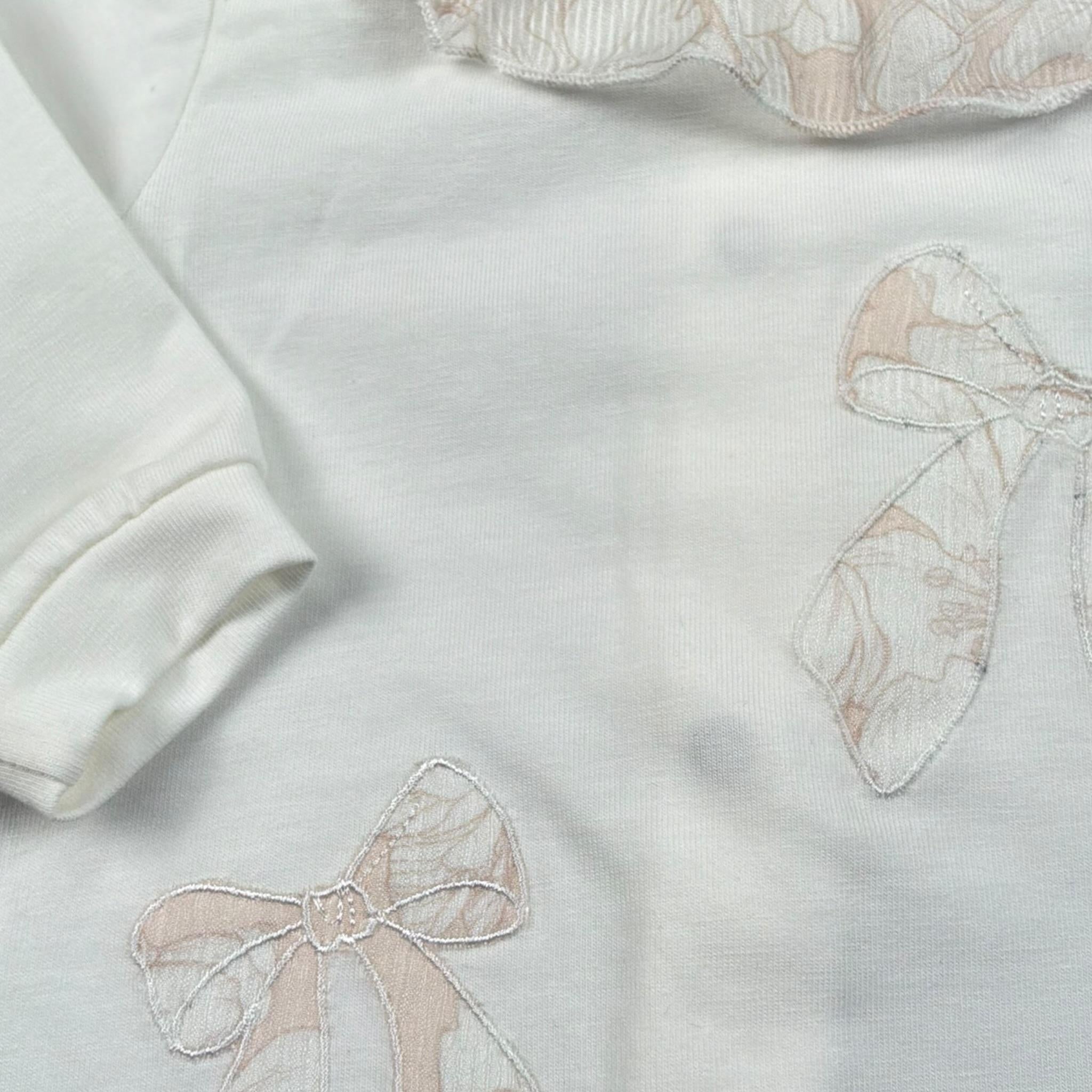 Lalalu' Tutina tinta unita con Stampa Bianco per Neonata TJL0016P BIANCO LALALU' 