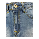 Cecyle Solid Color Denim Shorts With Adjustable Waistband Blue For Girls
