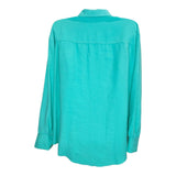 Janice Solid Color Button Down Shirt in Aqua Green for Girls