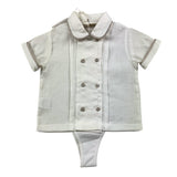 La Stupenderia Shirt Model Body Solid Color With Cream Contrasts For Newborn