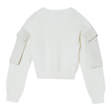 LIU JO maglia girocollo tinta unita con tasche alle maniche Panna per Bambina GF4215 PANNA LIU JO 